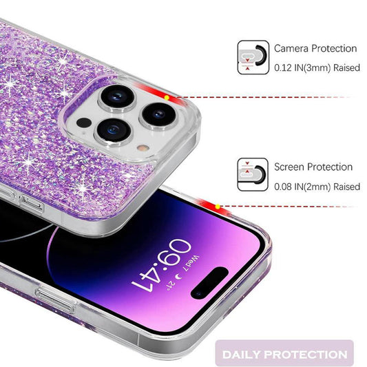 Husa pentru Motorola Moto G14, Techsuit, Sparkly Glitter, Bleu