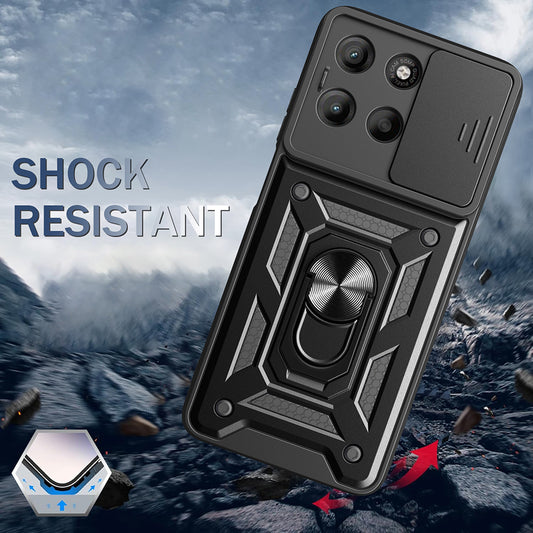 Husa pentru Motorola Moto G77 / G67, Techsuit, CamShield, Neagra