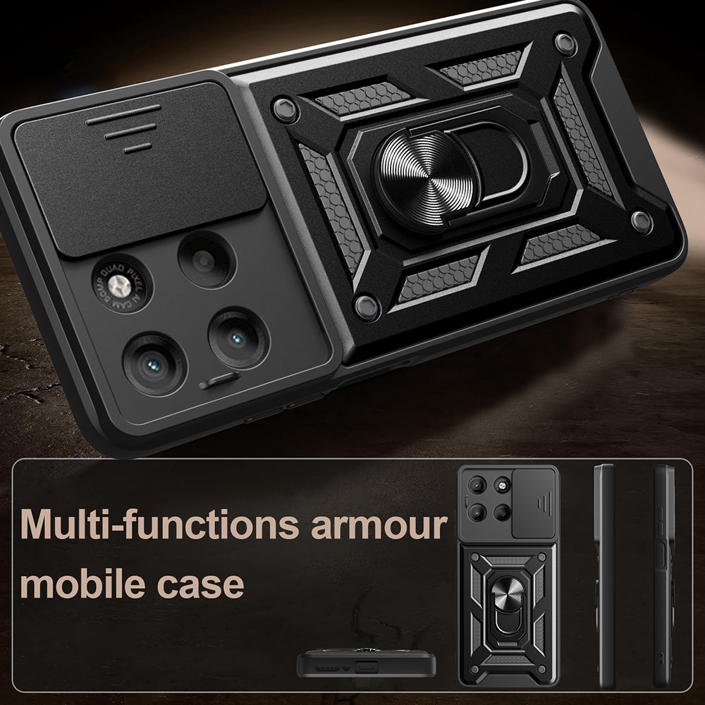 Husa pentru Motorola Moto G77 / G67, Techsuit, CamShield, Neagra