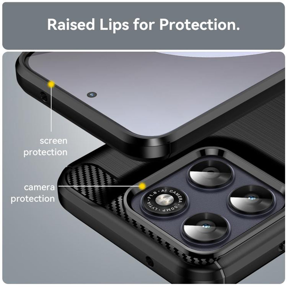 Husa pentru Motorola Moto G77 / G67, Techsuit, Carbon, Neagra
