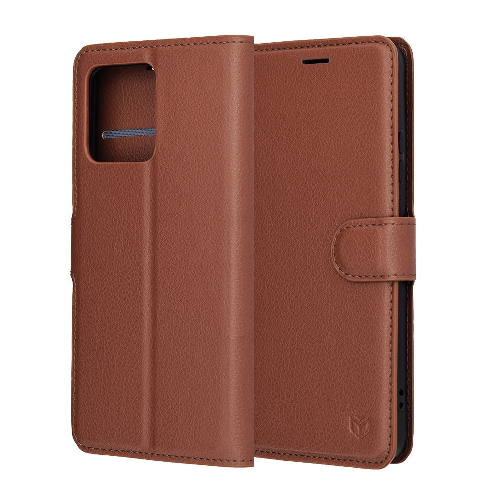 Husa pentru Motorola Moto G86, Techsuit, Leather Folio, Maro
