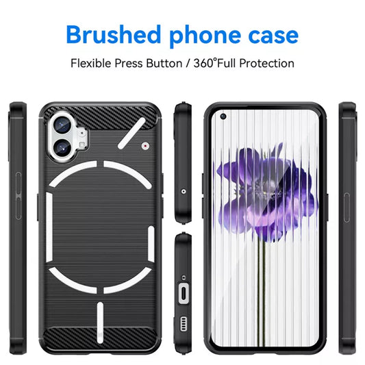 Husa pentru Nothing Phone (1), Techsuit, Carbon, Neagra