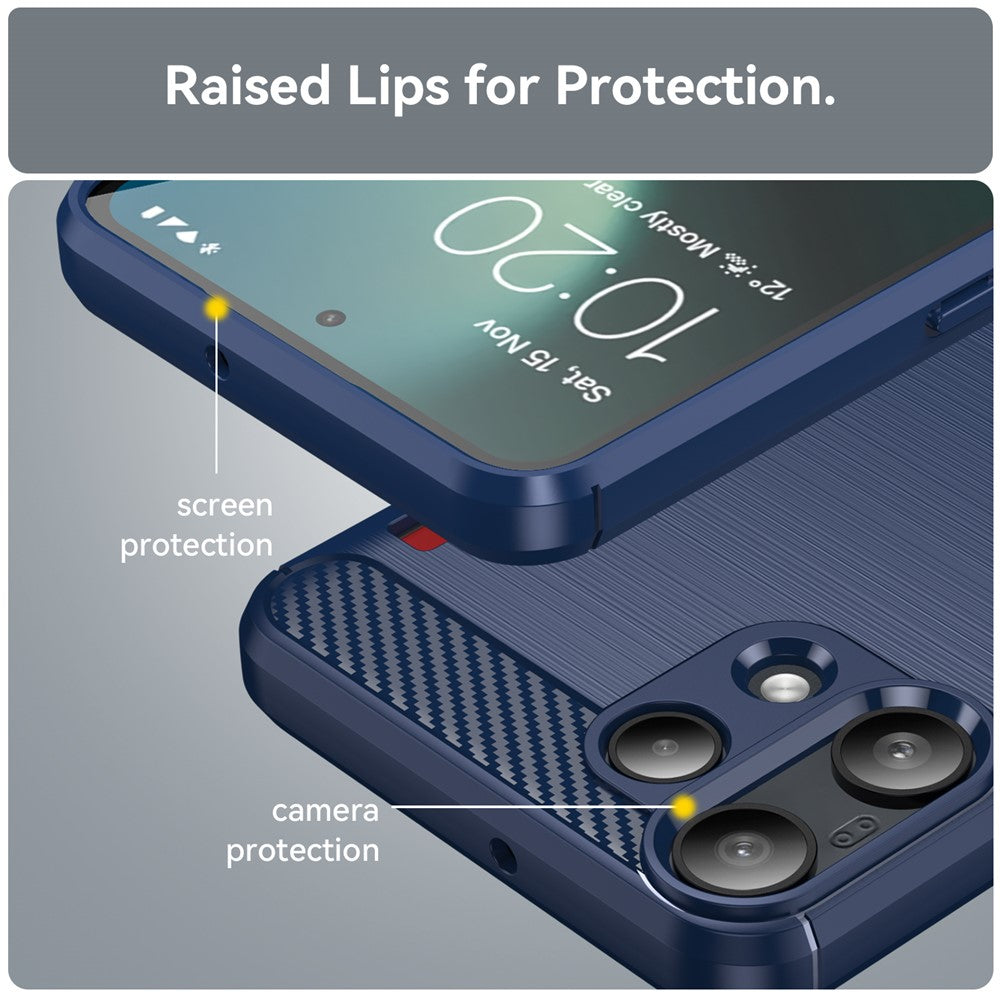 Husa pentru Nothing Phone (3a) Lite, Techsuit, Carbon, Albastra