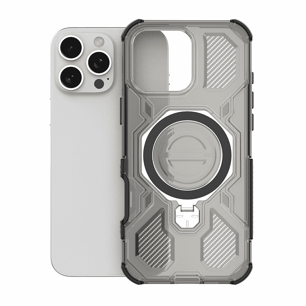 Husa pentru OnePlus 15, Techsuit, Carbon Shield Pro, Fumurie
