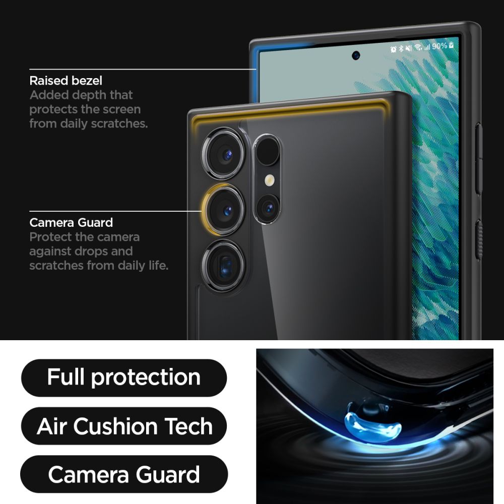 Husa pentru Samsung Galaxy S24 Ultra S928, Spigen, Ultra Hybrid, Neagra Mata ACS07295