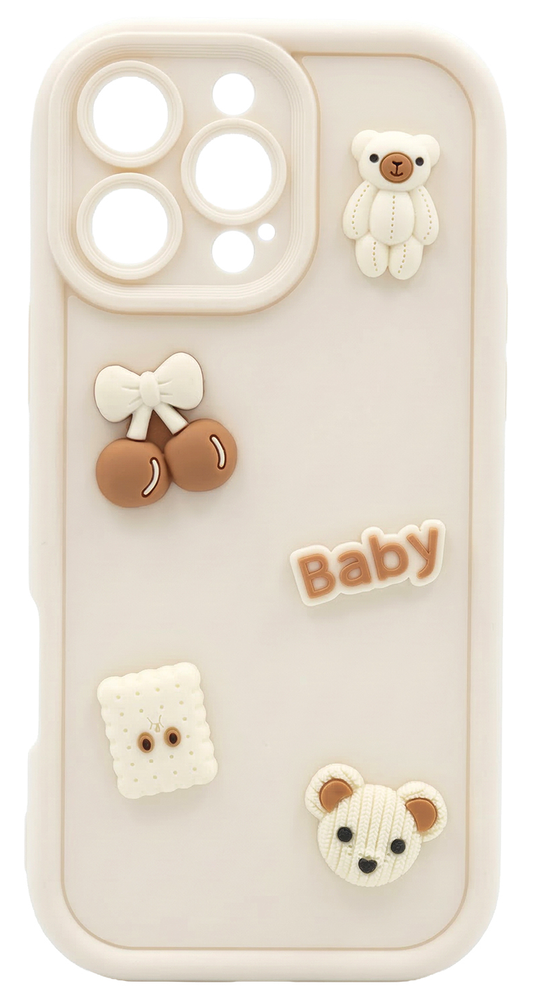 Husa pentru Samsung Galaxy S26 Plus S947, OEM, Ultra Trendy 3D Bear, Bej