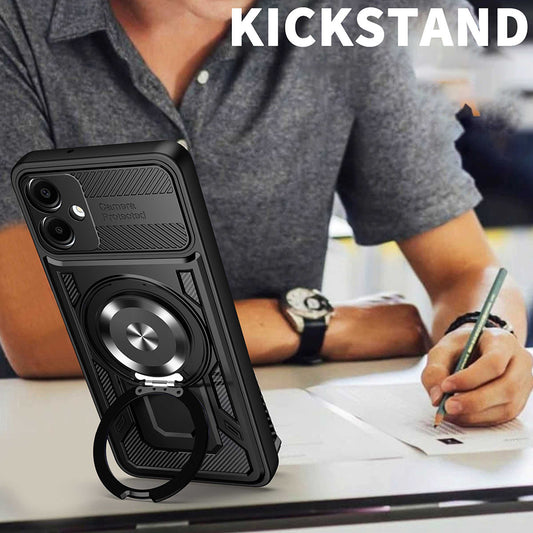 Husa pentru Samsung Galaxy A07 4G A075, Techsuit, RuggedCam, Neagra