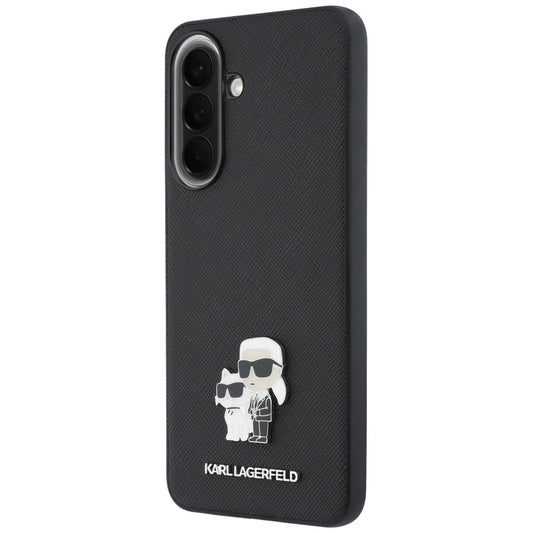 Husa pentru Samsung Galaxy A37 5G, Karl Lagerfeld, Saffiano Karl & Choupette Metal, Neagra