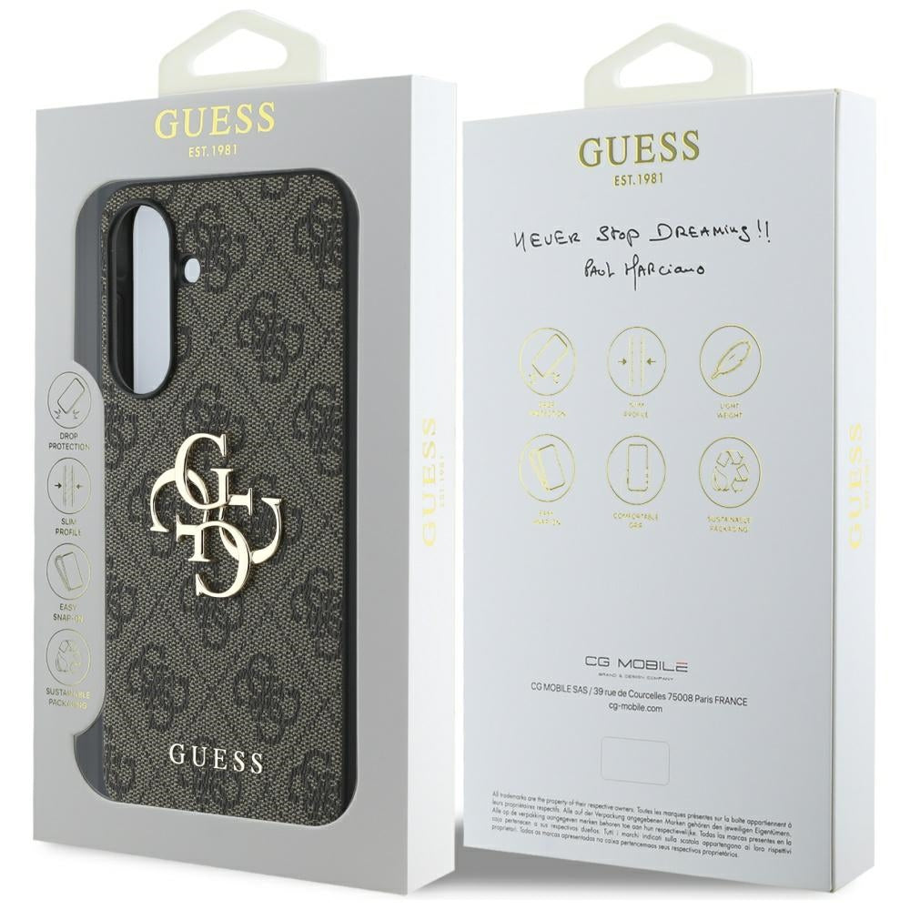 Husa pentru Samsung Galaxy A56 A566, Guess, 4G Big Logo, Maro
