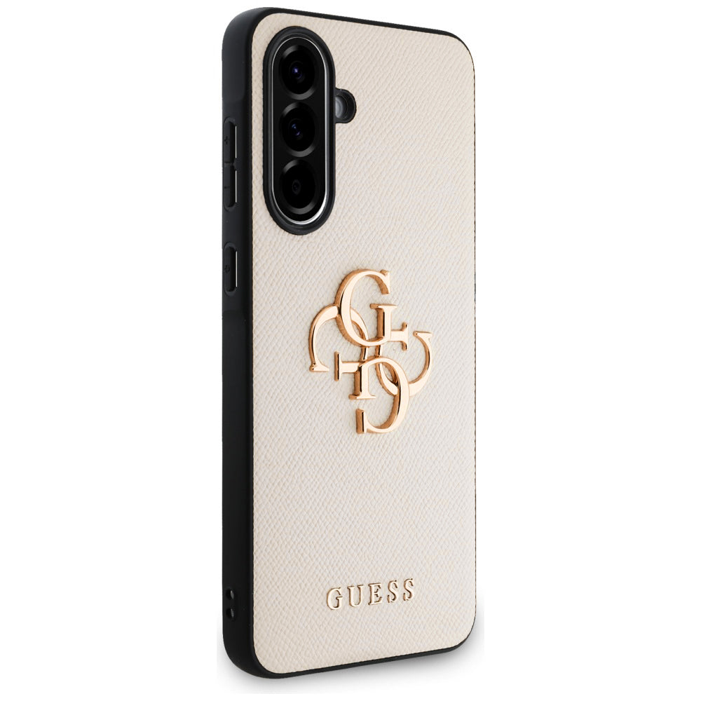 Husa pentru Samsung Galaxy A56 A566, Guess, 4G Grained Big and Classic Logo, Bej