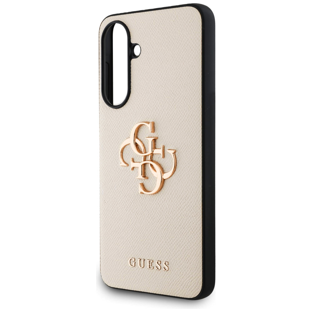 Husa pentru Samsung Galaxy A56 A566, Guess, 4G Grained Big and Classic Logo, Bej