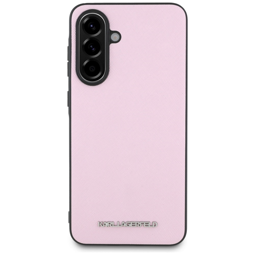 Husa pentru Samsung Galaxy A56 A566, Karl Lagerfeld, Saffiano Metal Logo, Roz