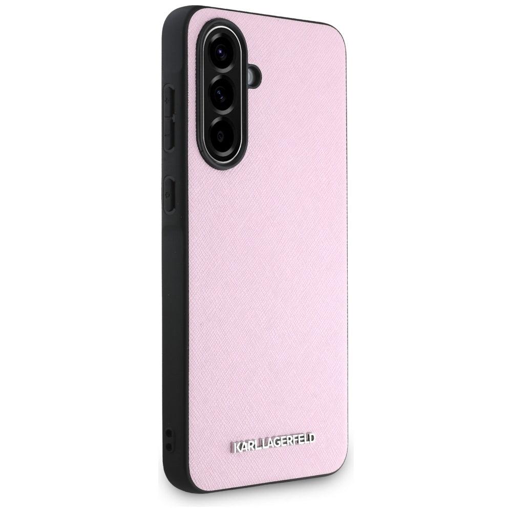 Husa pentru Samsung Galaxy A56 A566, Karl Lagerfeld, Saffiano Metal Logo, Roz