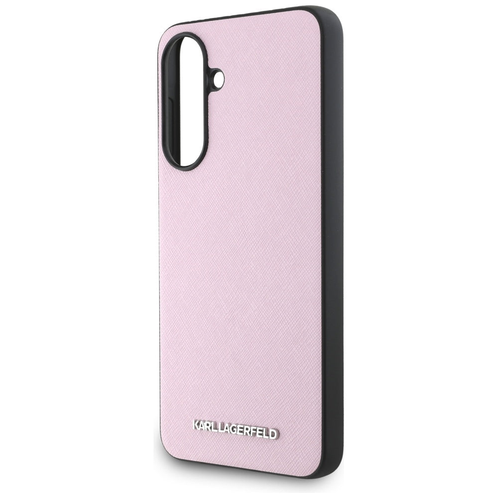 Husa pentru Samsung Galaxy A56 A566, Karl Lagerfeld, Saffiano Metal Logo, Roz