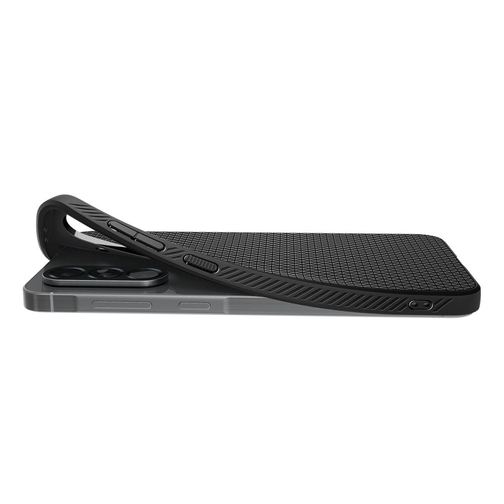 Husa pentru Samsung Galaxy A56 A566, Spigen, Liquid Air, Neagra Mata ACS09291