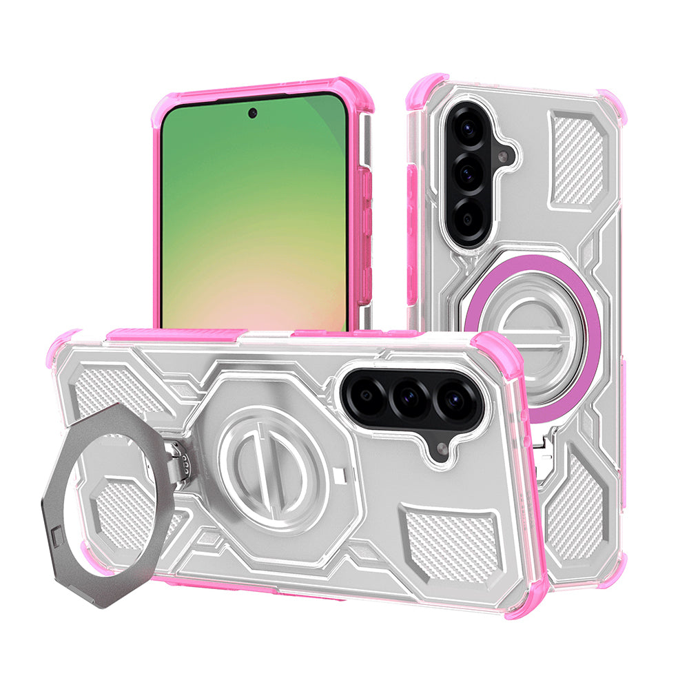 Husa pentru Samsung Galaxy A56 A566, Techsuit, Carbon Shield Pro, Roz