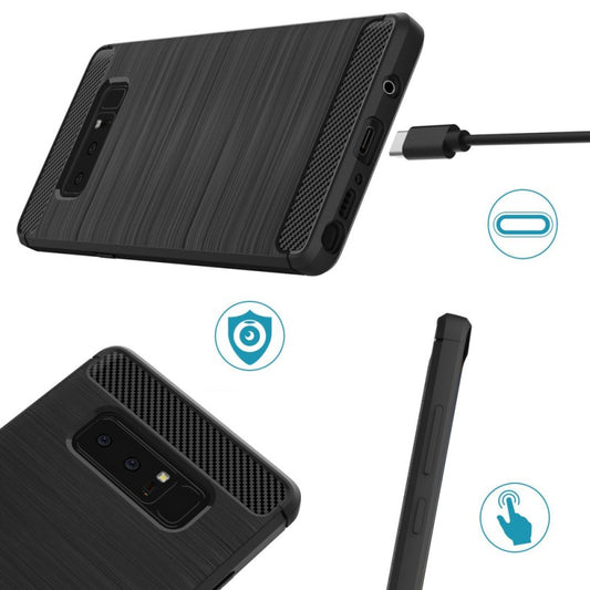 Husa pentru Samsung Galaxy Note 8 N950, Techsuit, Carbon, Neagra