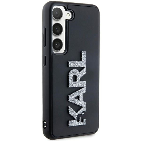 Husa pentru Samsung Galaxy S23+ S916, Karl Lagerfeld, 3D Rubber Glitter Logo, Neagra