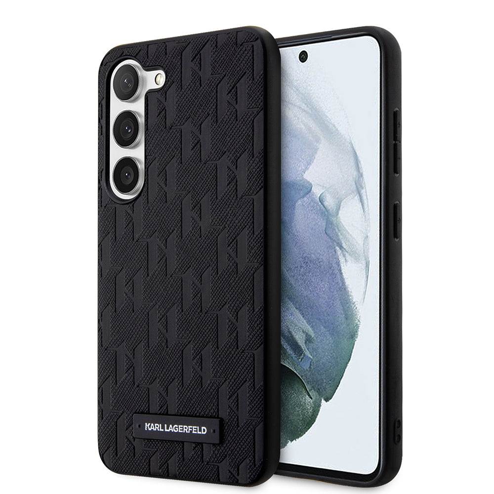 Husa pentru Samsung Galaxy S23+ S916, Karl Lagerfeld, Saffiano Monogram Metal Logo, Neagra