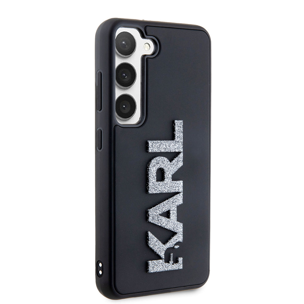 Husa pentru Samsung Galaxy S23 S911, Karl Lagerfeld, 3D Rubber Glitter Logo, Neagra
