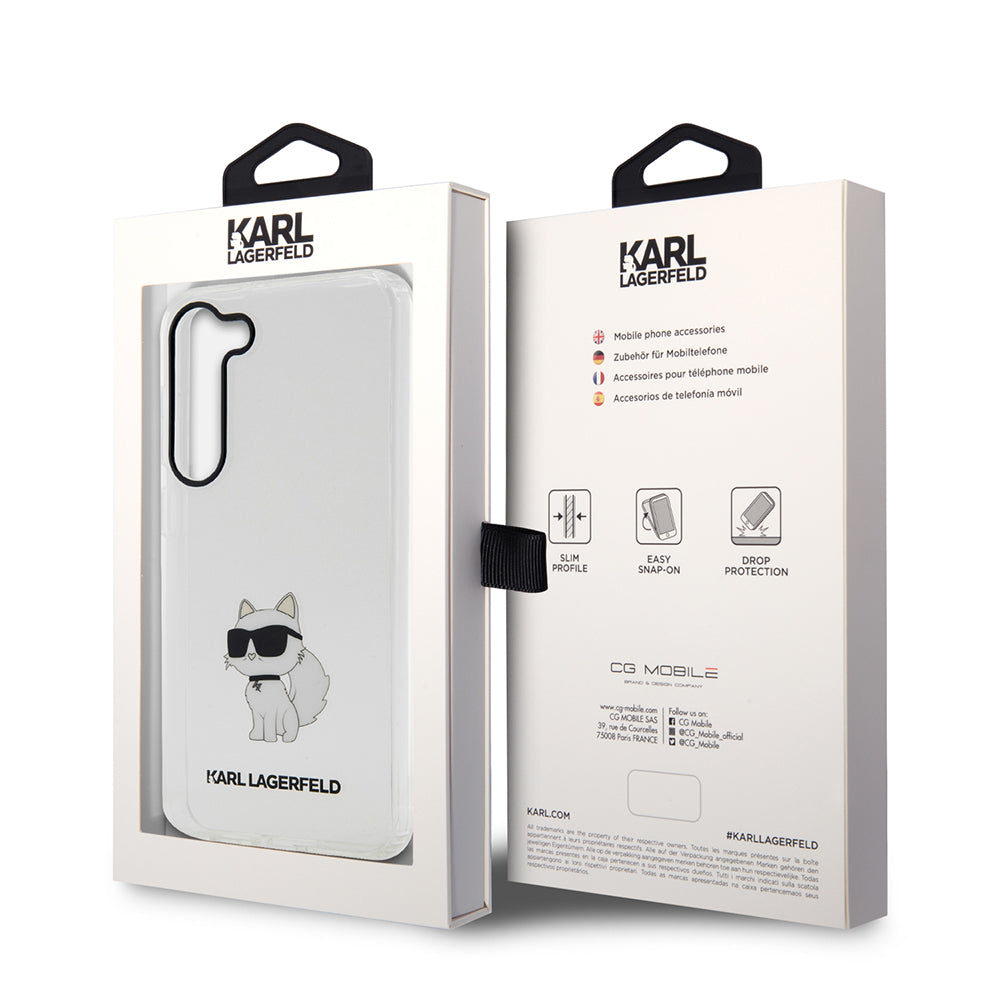 Husa pentru Samsung Galaxy S23 S911, Karl Lagerfeld, Ikonik Choupette, Transparenta