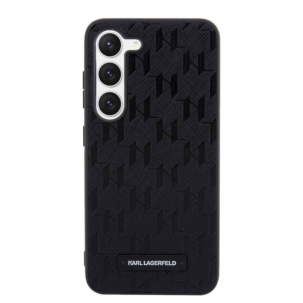 Husa pentru Samsung Galaxy S23 S911, Karl Lagerfeld, Saffiano Monogram Metal Logo, Neagra