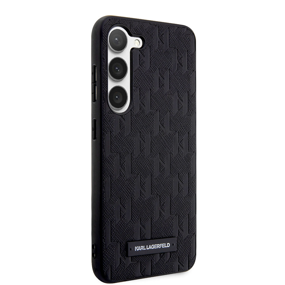 Husa pentru Samsung Galaxy S23 S911, Karl Lagerfeld, Saffiano Monogram Metal Logo, Neagra
