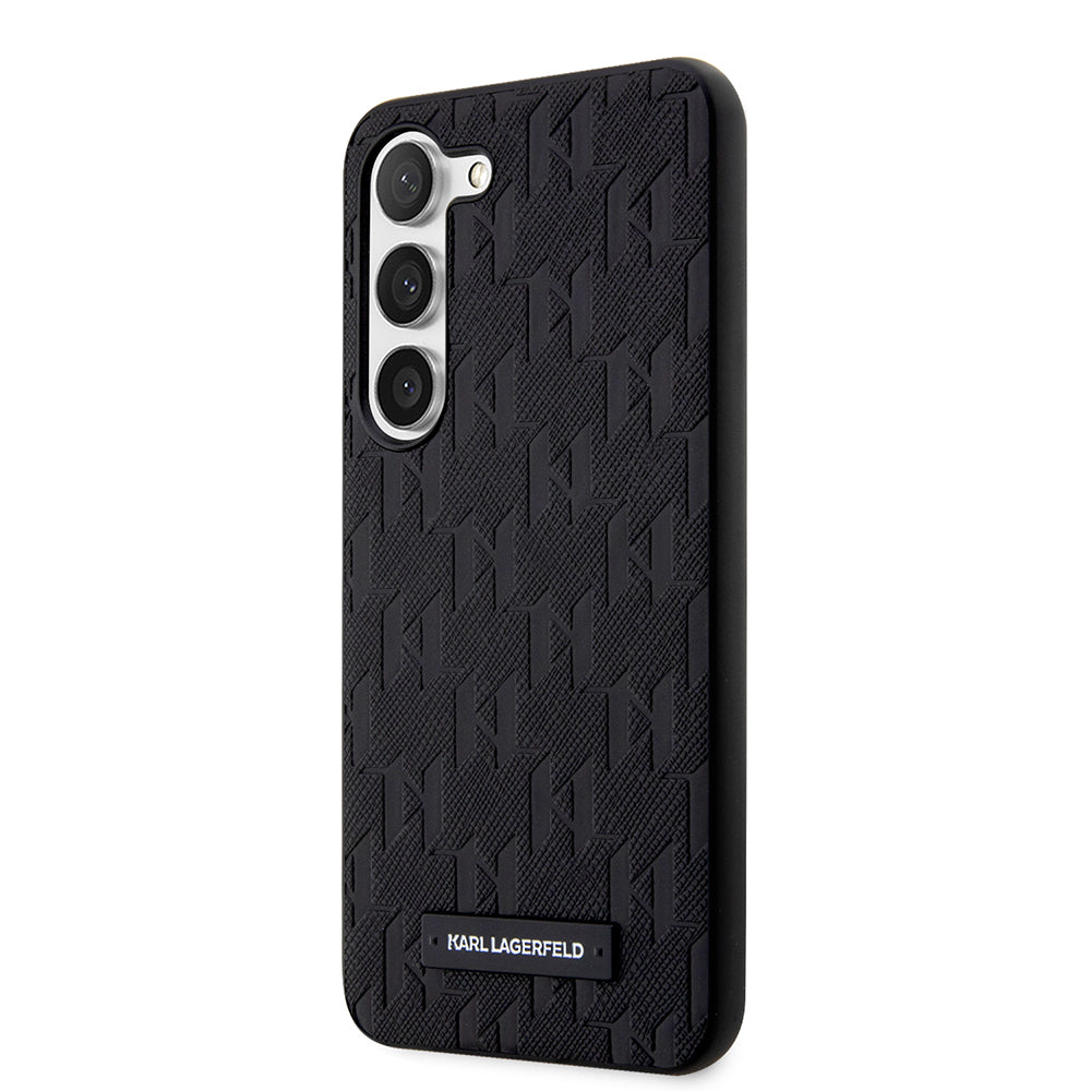 Husa pentru Samsung Galaxy S23 S911, Karl Lagerfeld, Saffiano Monogram Metal Logo, Neagra