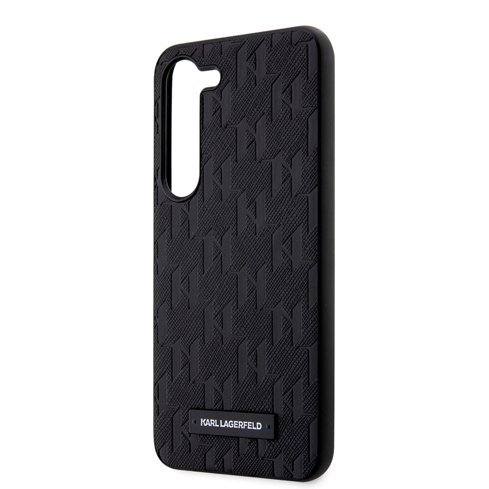 Husa pentru Samsung Galaxy S23 S911, Karl Lagerfeld, Saffiano Monogram Metal Logo, Neagra