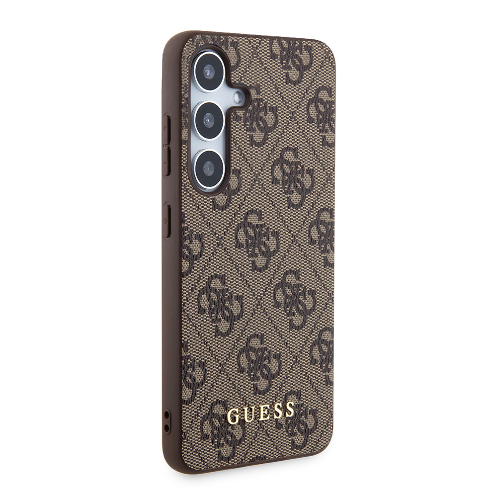 Husa pentru Samsung Galaxy S24+ S926, Guess, 4G Metal Gold Logo, Maro