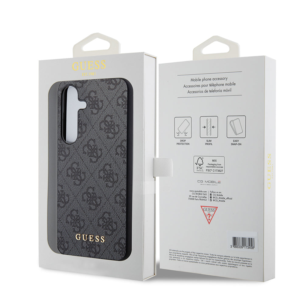 Husa pentru Samsung Galaxy S24+ S926, Guess, 4G Metal Gold Logo, Neagra