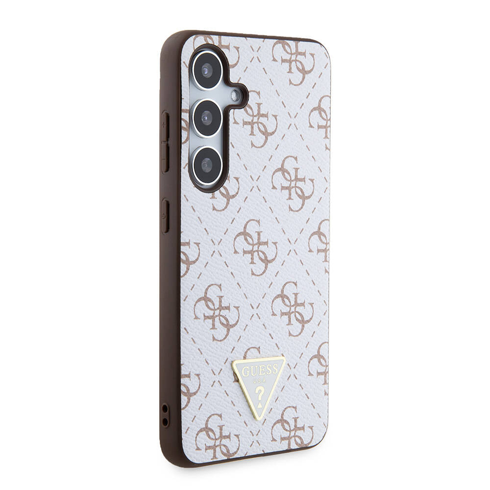 Husa pentru Samsung Galaxy S24+ S926, Guess, 4G Triangle Logo, Alba