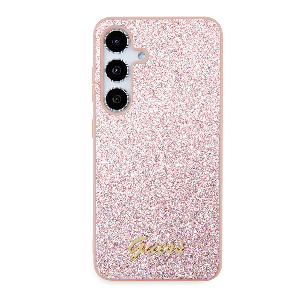 Husa pentru Samsung Galaxy S24+ S926, Guess, Glitter Script, Roz