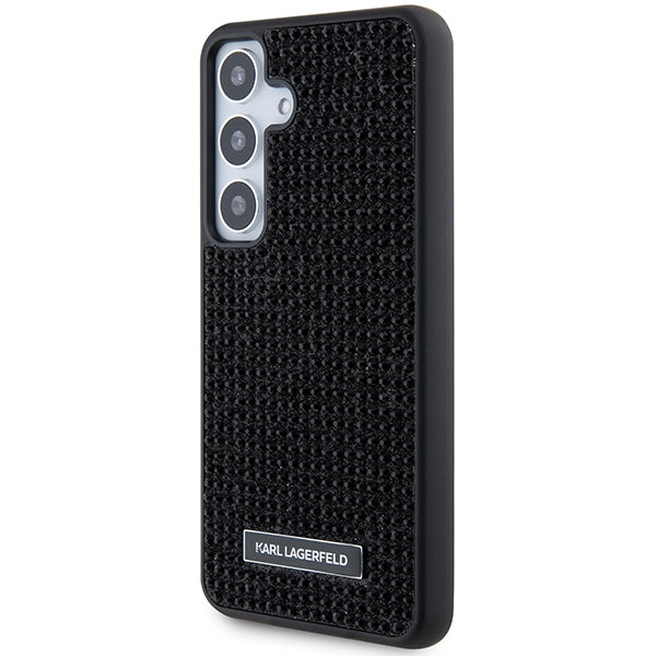 Husa pentru Samsung Galaxy S24+ S926, Karl Lagerfeld, Rhinestone Metal Plate, Neagra