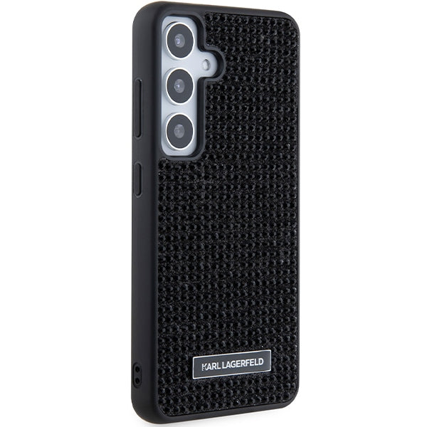 Husa pentru Samsung Galaxy S24+ S926, Karl Lagerfeld, Rhinestone Metal Plate, Neagra