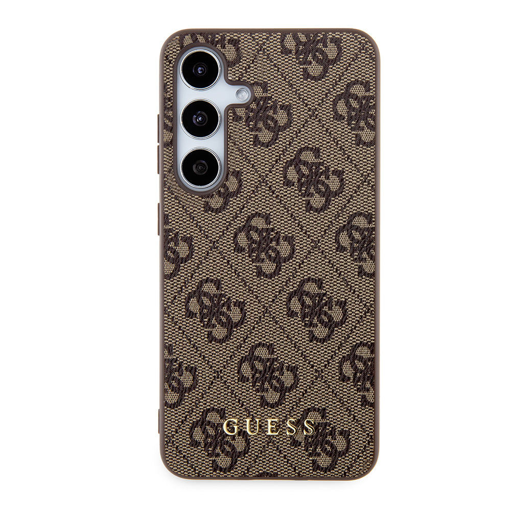 Husa pentru Samsung Galaxy S24 S921, Guess, 4G Metal Gold Logo, Maro