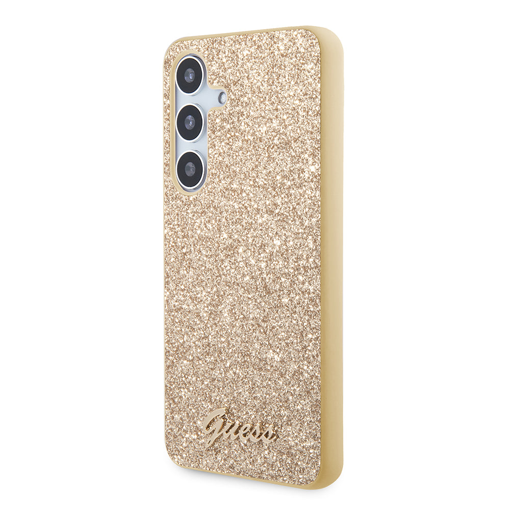 Husa pentru Samsung Galaxy S24 S921, Guess, Glitter Script, Aurie