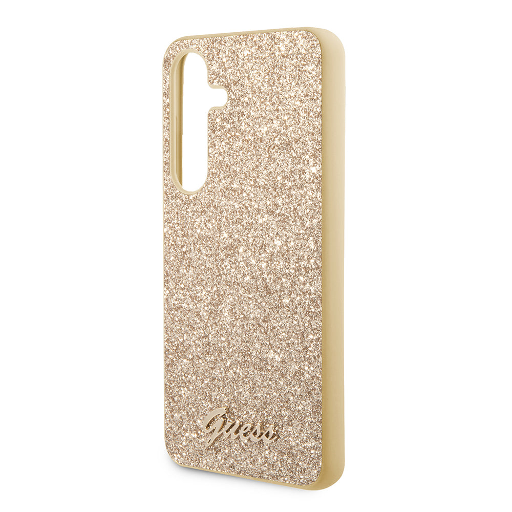Husa pentru Samsung Galaxy S24 S921, Guess, Glitter Script, Aurie