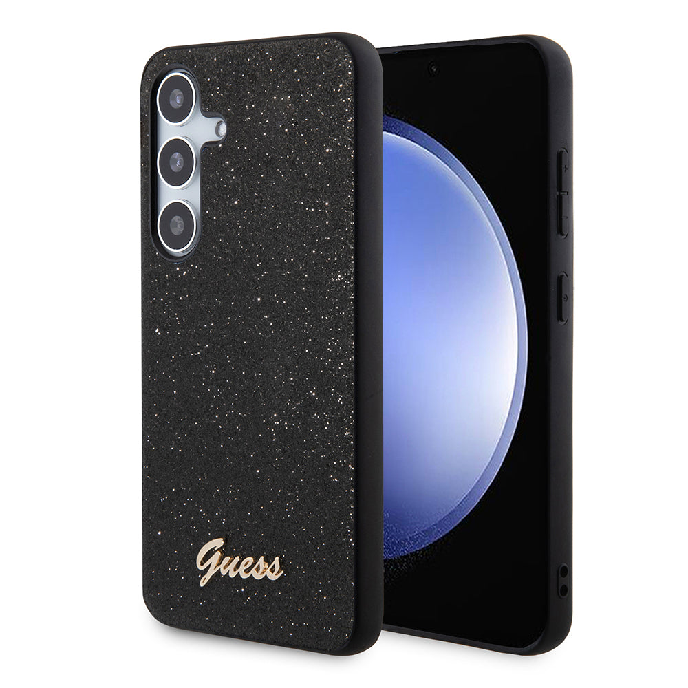 Husa pentru Samsung Galaxy S24 S921, Guess, Glitter Script, Neagra