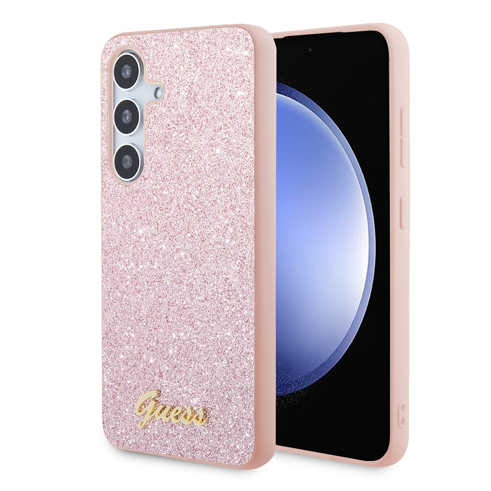 Husa pentru Samsung Galaxy S24 S921, Guess, Glitter Script, Roz