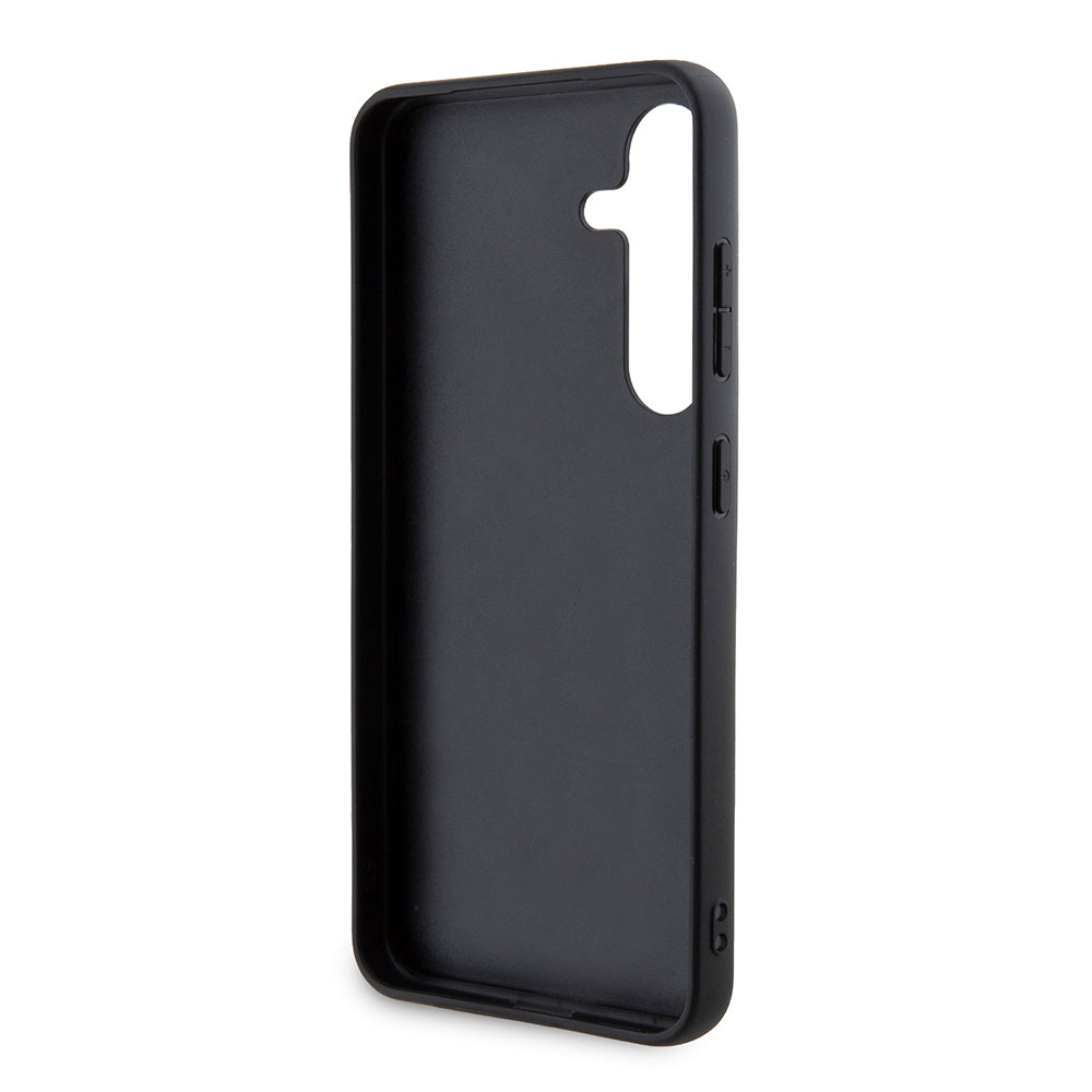 Husa pentru Samsung Galaxy S24 S921, Guess, Grip Stand 4G Triangle Strass, Maro