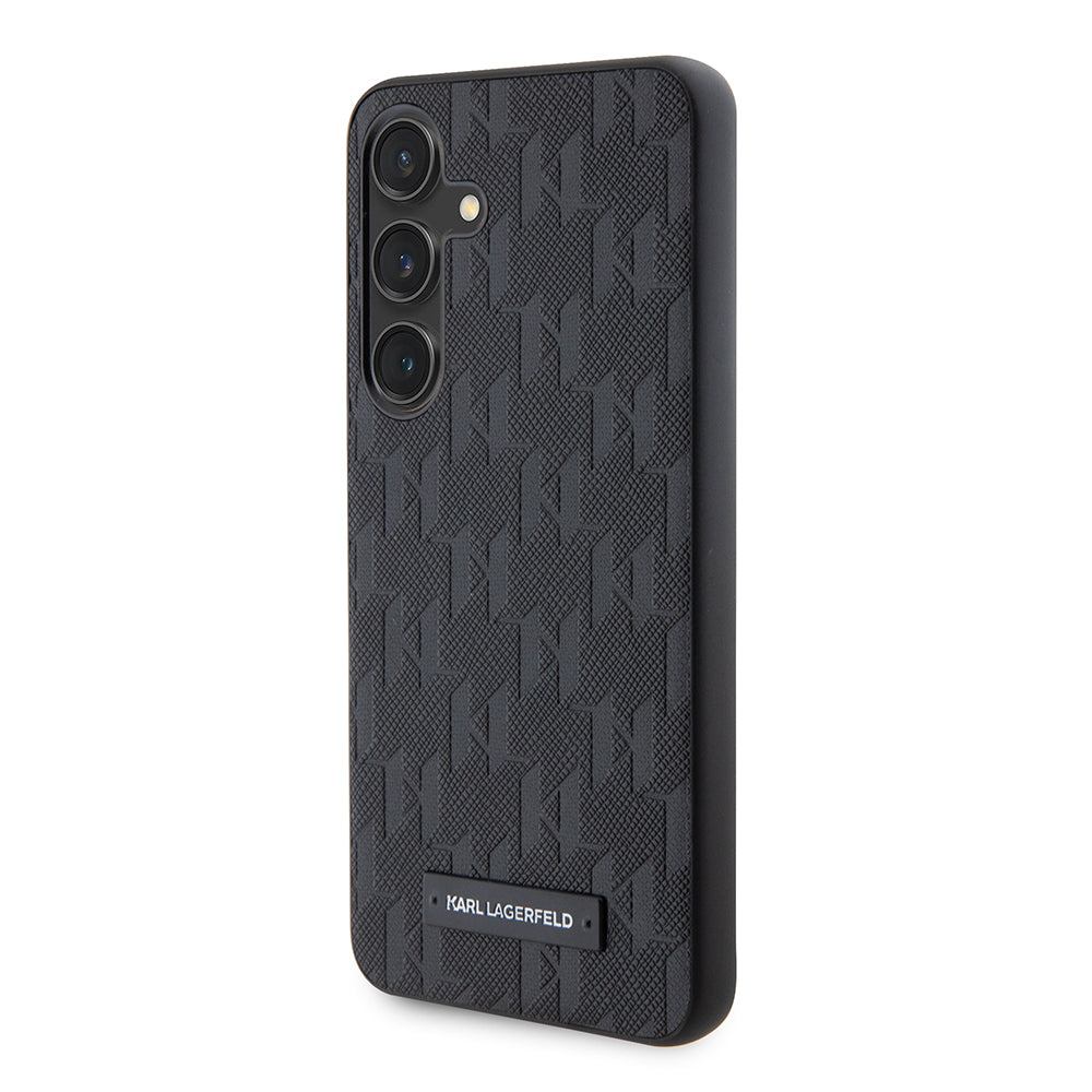 Husa pentru Samsung Galaxy S24 S921, Karl Lagerfeld, Saffiano Mono Metal Logo, Neagra