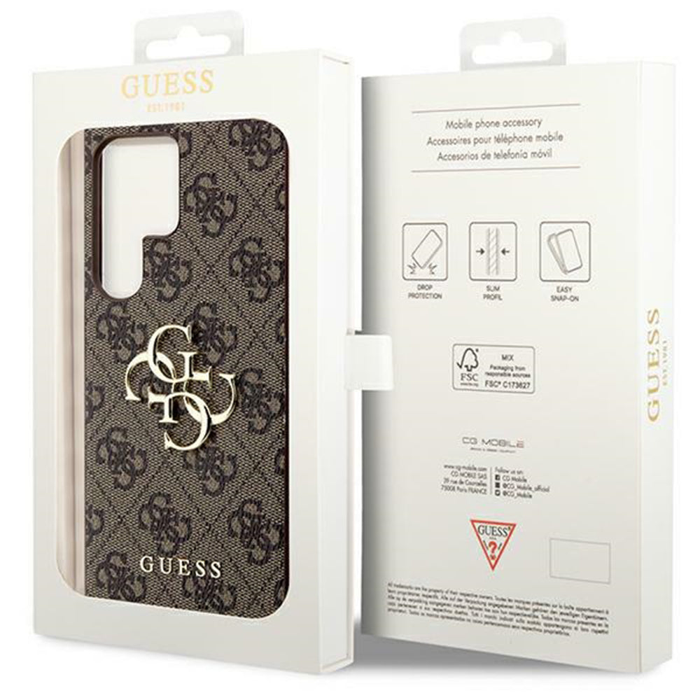 Husa pentru Samsung Galaxy S24 Ultra S928, Guess, 4G Big Logo, Maro