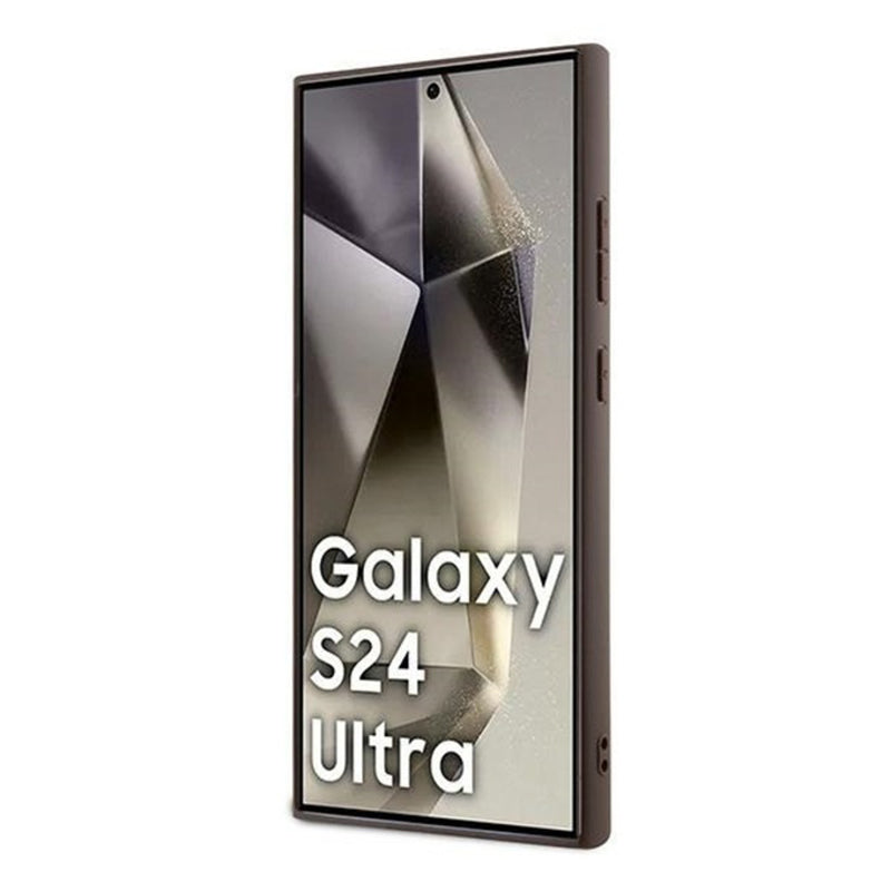 Husa pentru Samsung Galaxy S24 Ultra S928, Guess, 4G Metal Gold Logo, Maro