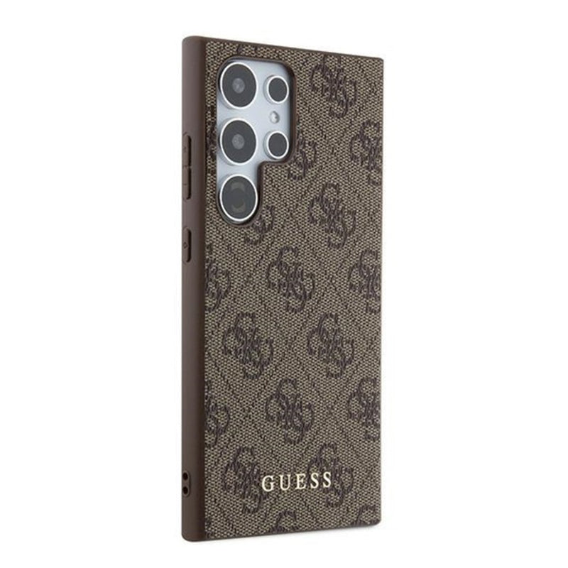 Husa pentru Samsung Galaxy S24 Ultra S928, Guess, 4G Metal Gold Logo, Maro
