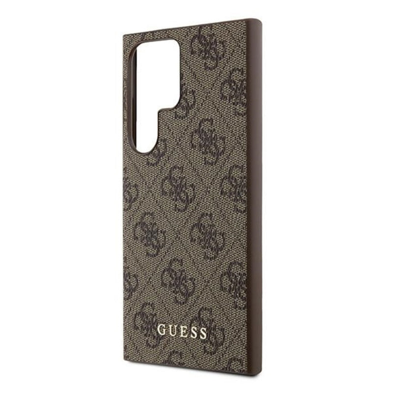 Husa pentru Samsung Galaxy S24 Ultra S928, Guess, 4G Metal Gold Logo, Maro