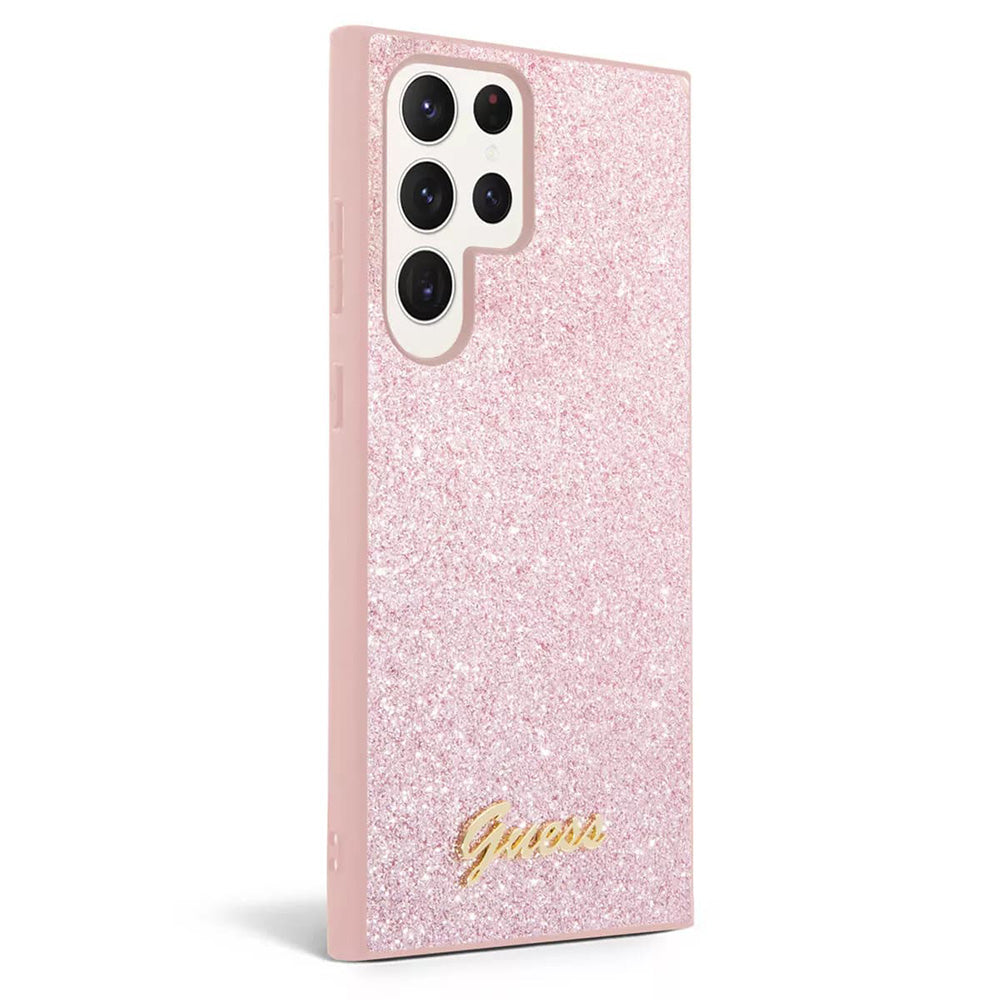 Husa pentru Samsung Galaxy S24 Ultra S928, Guess, Glitter Script, Roz