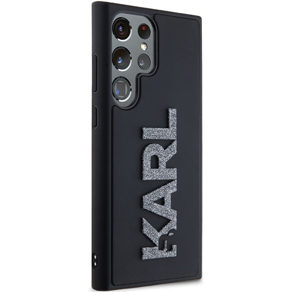 Husa pentru Samsung Galaxy S24 Ultra S928, Karl Lagerfeld, 3D Rubber Glitter Logo, Neagra