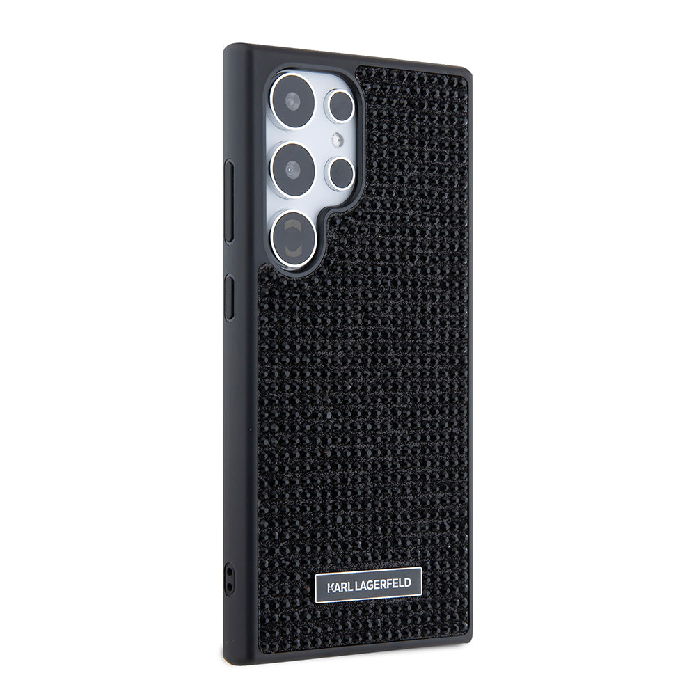 Husa pentru Samsung Galaxy S24 Ultra S928, Karl Lagerfeld, Rhinestone Metal Plate, Neagra