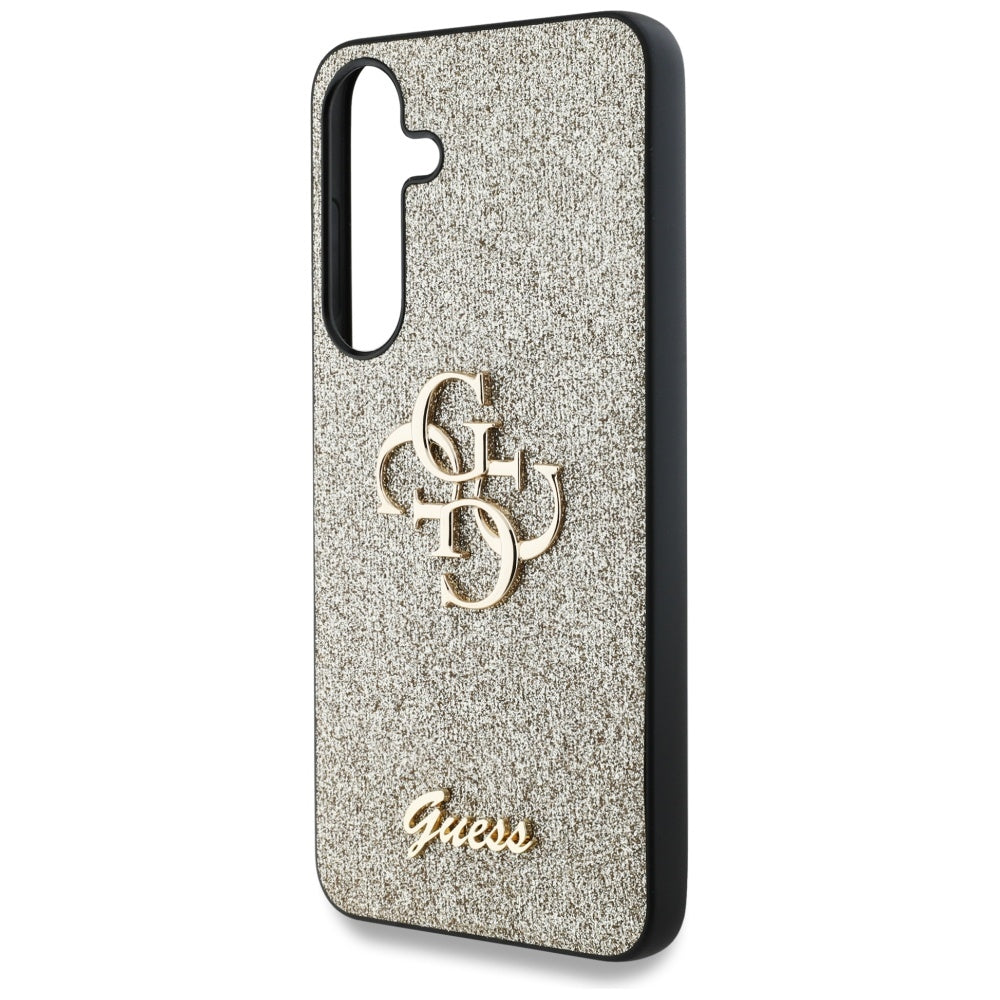 Husa pentru Samsung Galaxy S25+ S936, Guess, Glitter Big 4G Script, Aurie